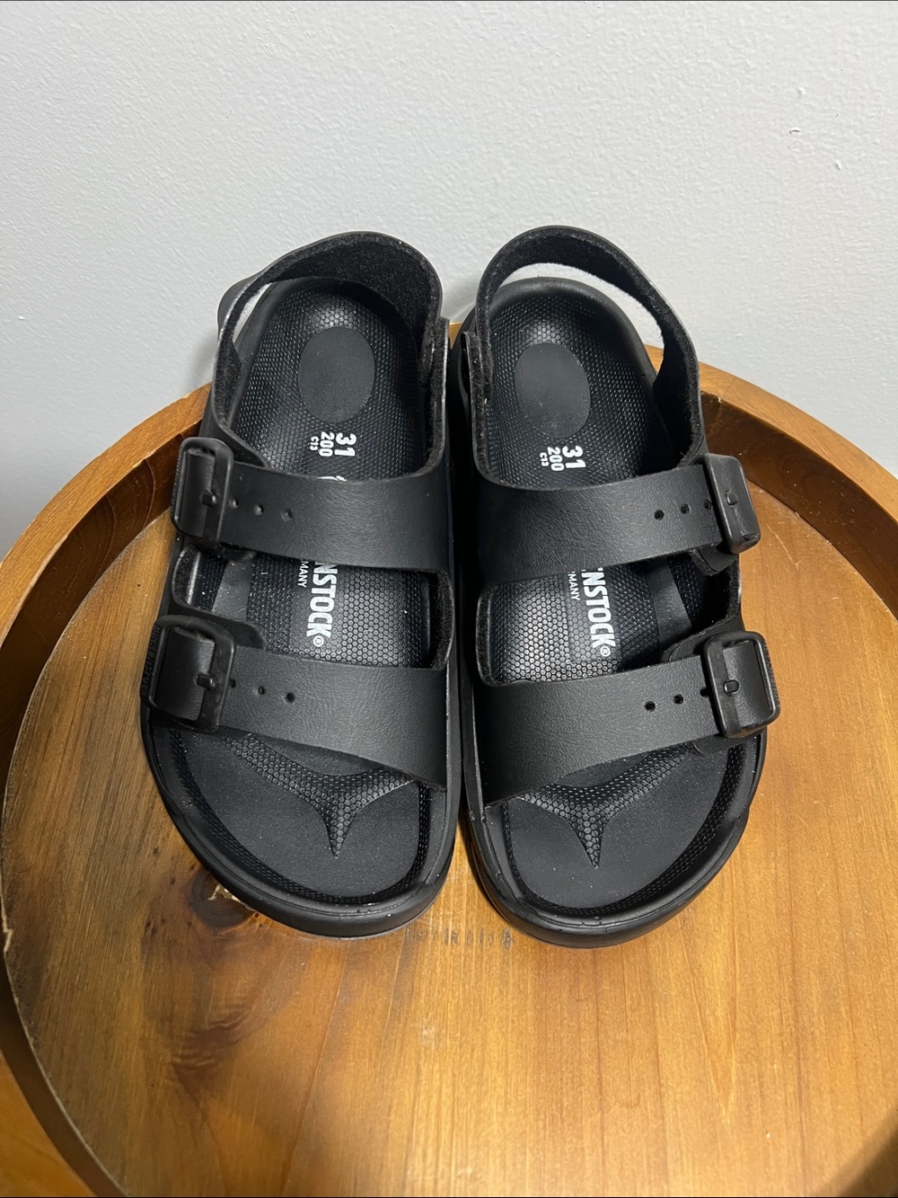 Birkenstock Kids Black Two-Strap Slingback EVA Sandals